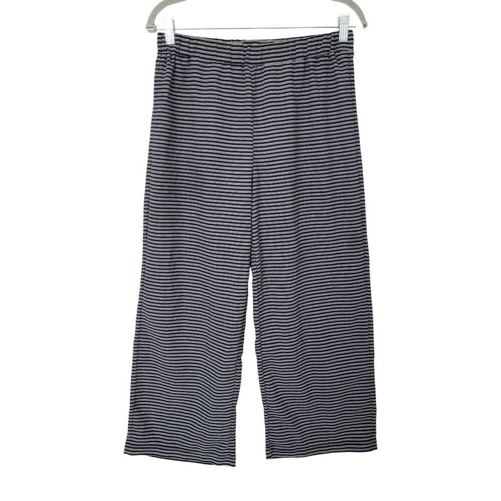 Madewell Texture & Thread Wide Leg Pull-On Pants in Stripe Womens Size S Cropped